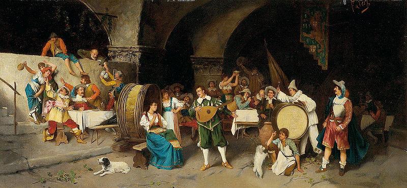 Luis Riccardo Falero Day in a tavern oil painting picture